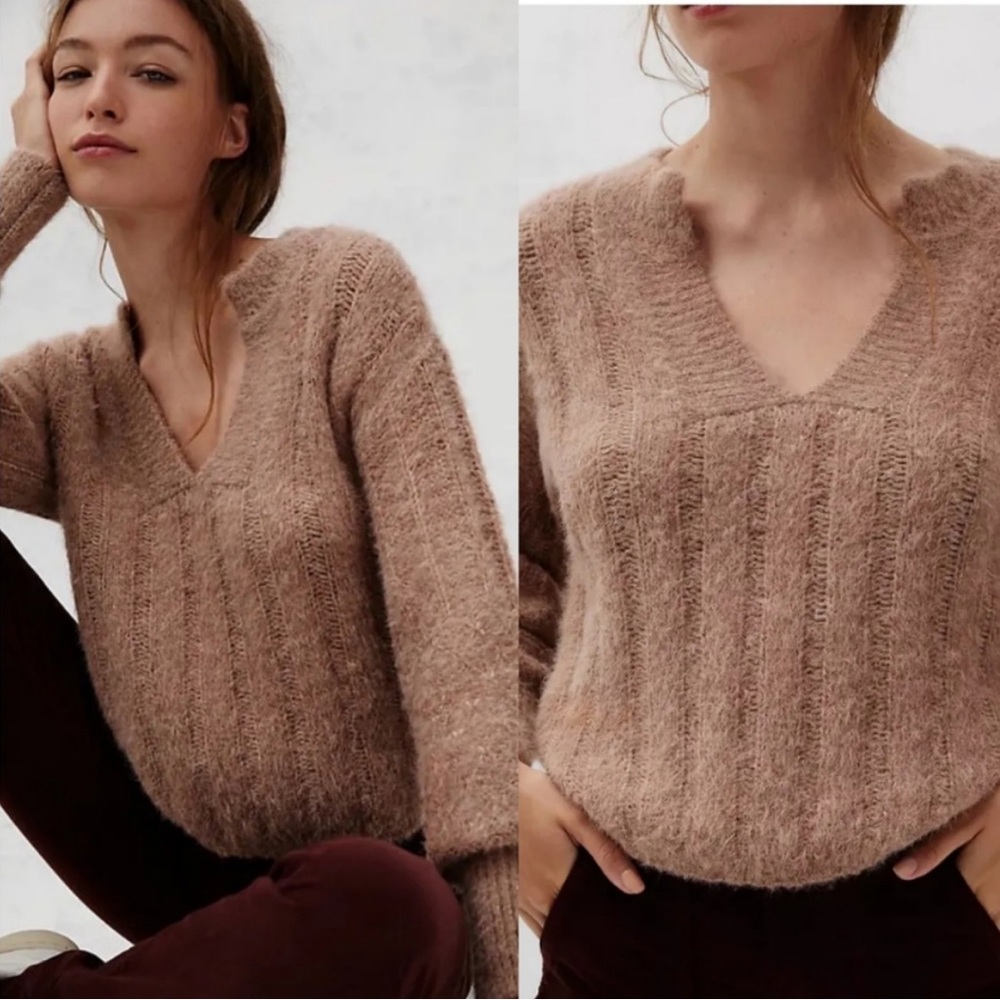 Anthropologie Pilcro Maggie So Soft Taupe Sweater XL